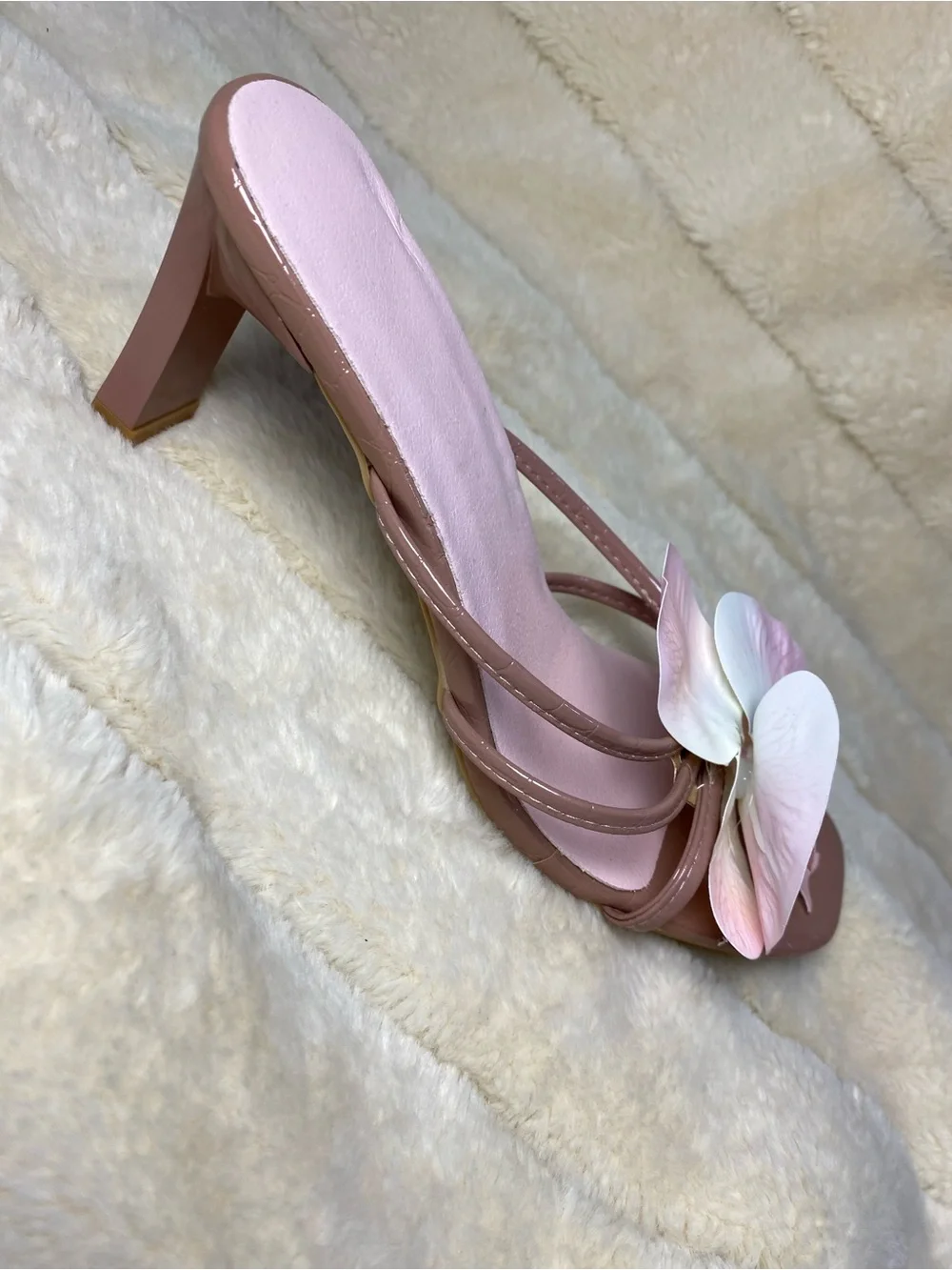 Women's Pink or green Floral Strap Heeled Sandals
